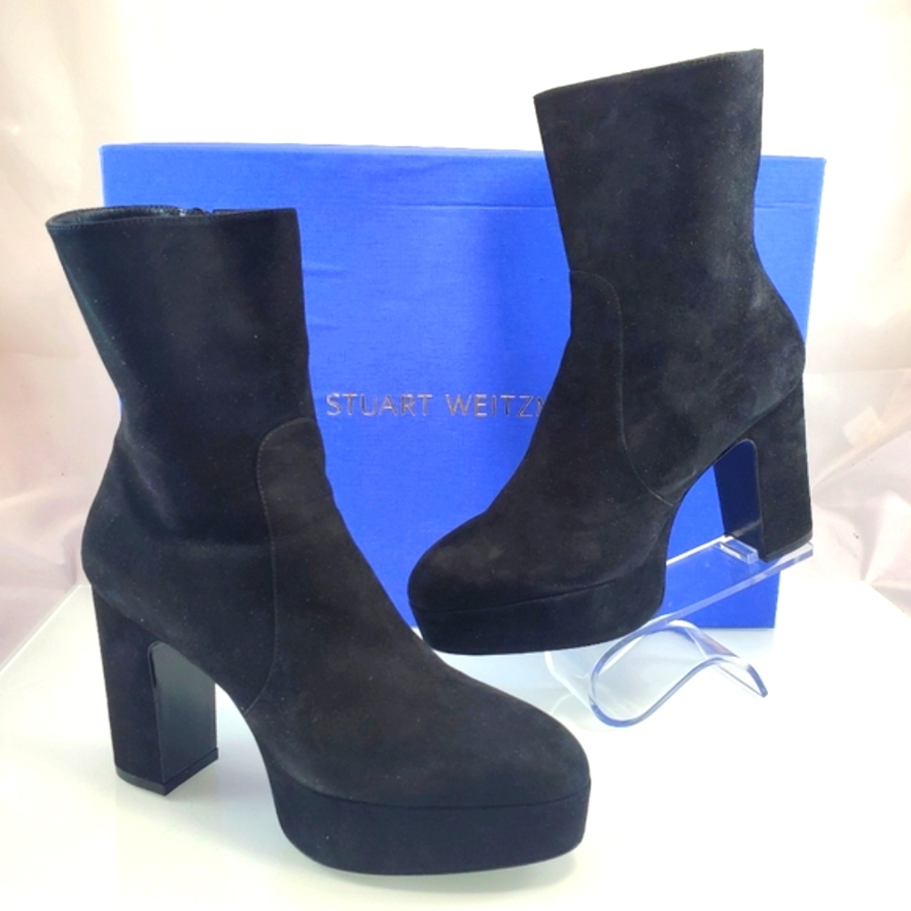 Stuart Weitzman Black Heeled Boots